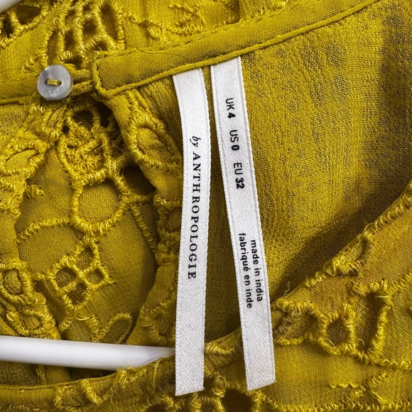 Yellow Lace Ruffle Blouse - Picture 3 of 3